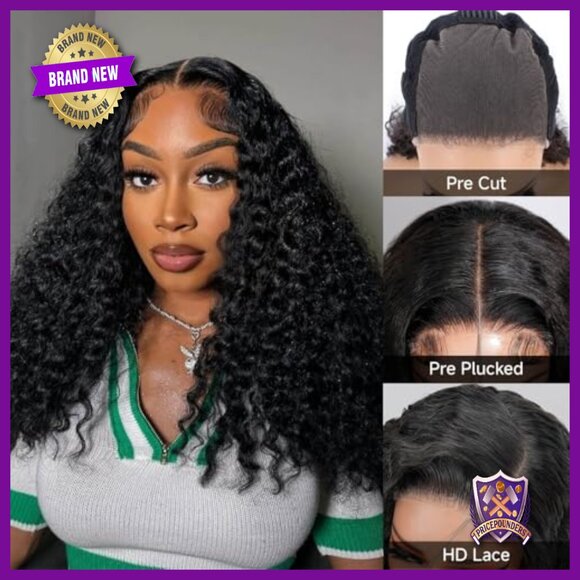 24 Inch Glueless Human Hair Wig Deep Wave 5x5 HD Lace Closure 200 Density main image 3